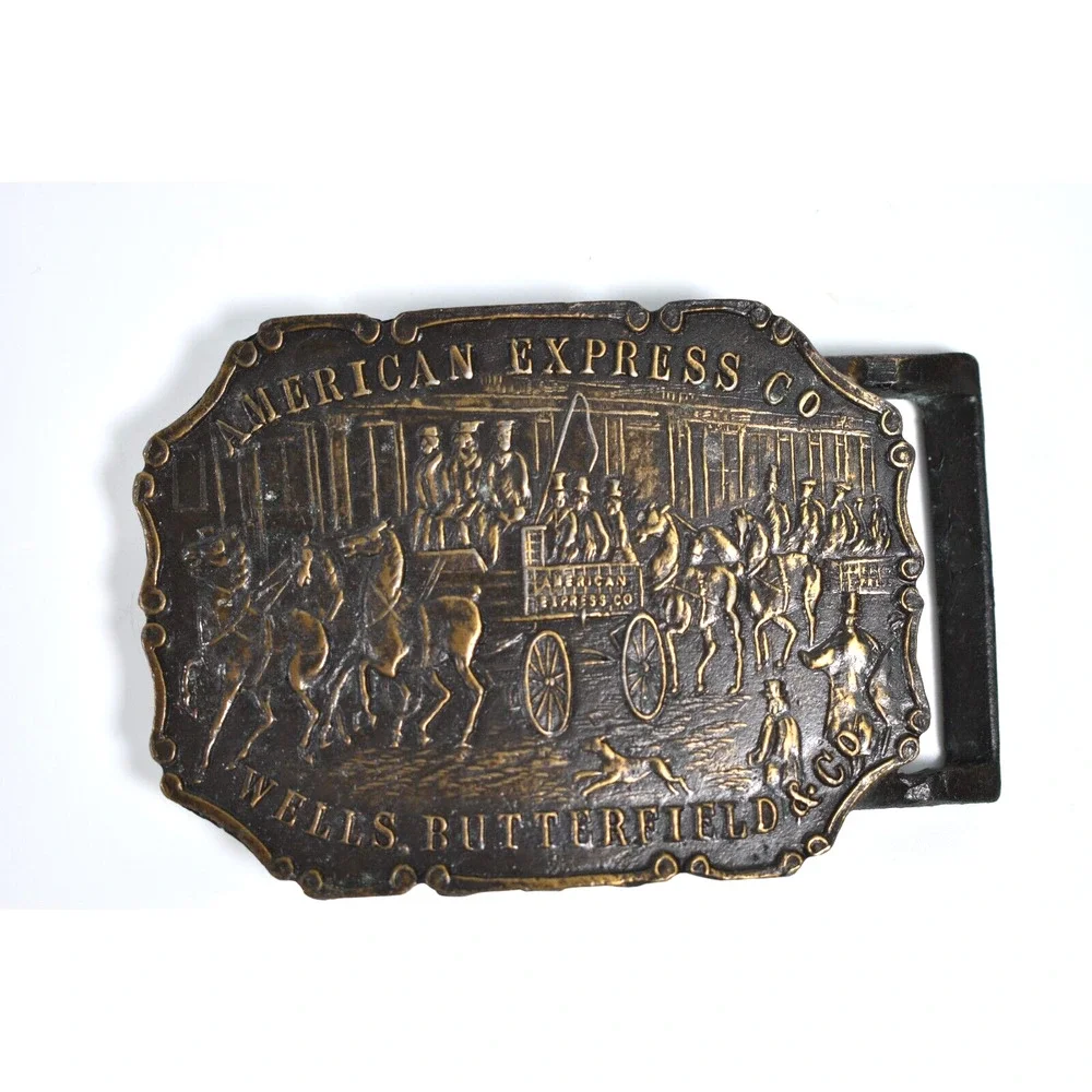 Vintage‎ American Express Wells Butterfield & Co. Belt Buckle w/ Original Box